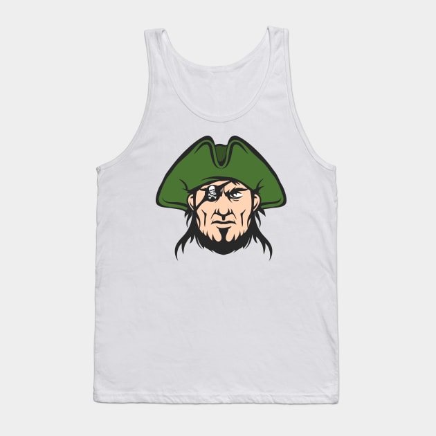 Pirate Mascot Face Tank Top by devaleta